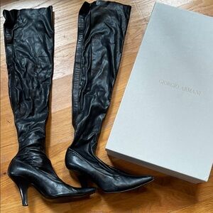 Giorgio Armani Women's Over the Knee Black Boots